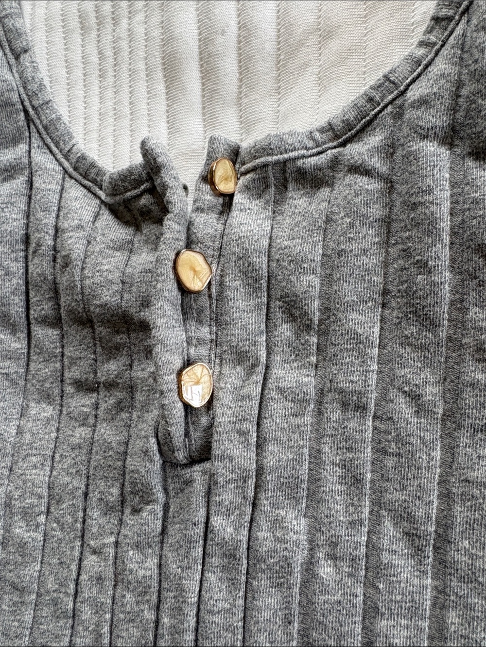 Grey Ribbed Bodysuit - Picture 2 of 4